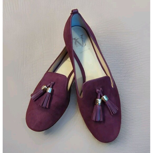 VC Signature Nancy Shoes Womens 7M Purple Suede Leather Tassels Heels - Picture 1 of 11